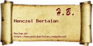 Henczel Bertalan névjegykártya
